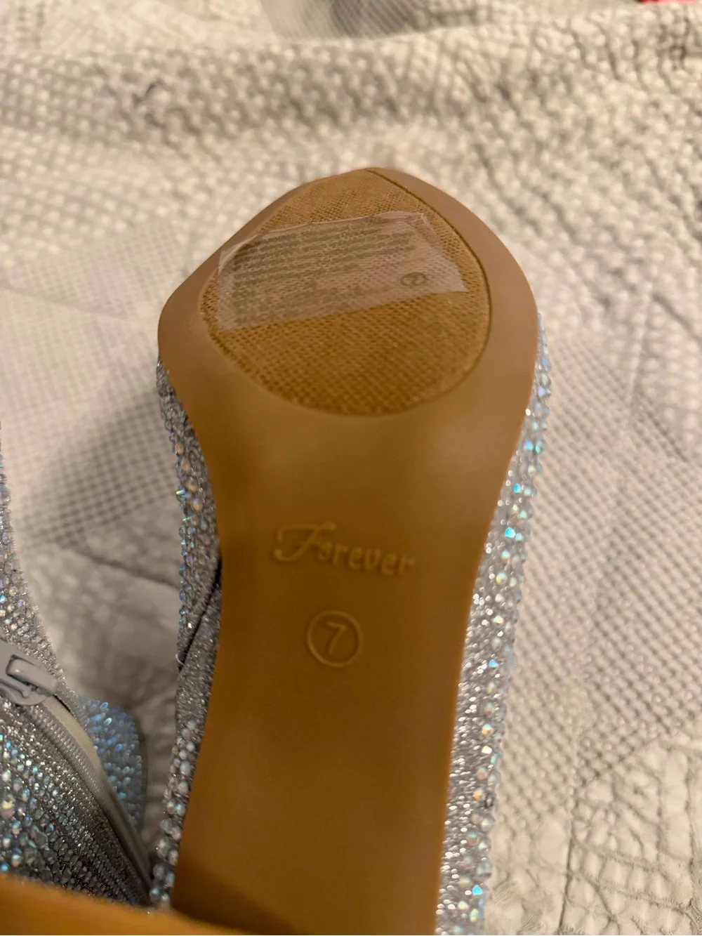 Forever size 7 Silver Crystal Embellished Ankle Booties